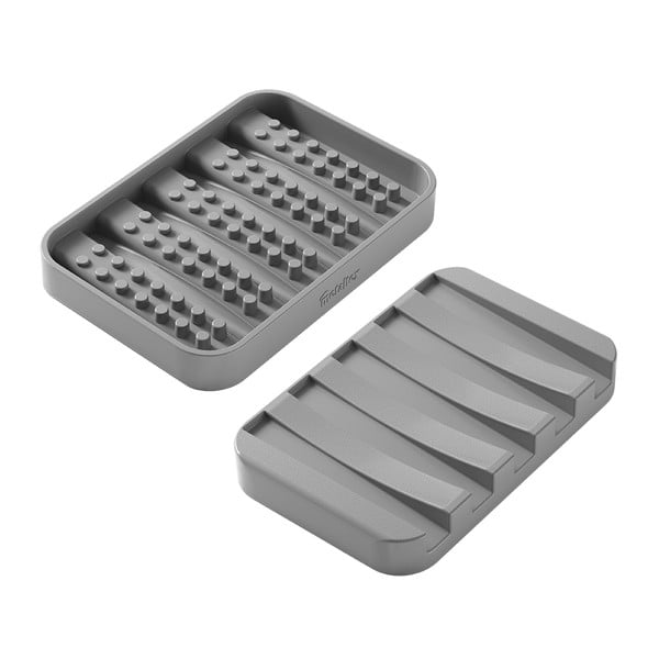 Szara plastikowa mydelniczka Gravity – Metaltex