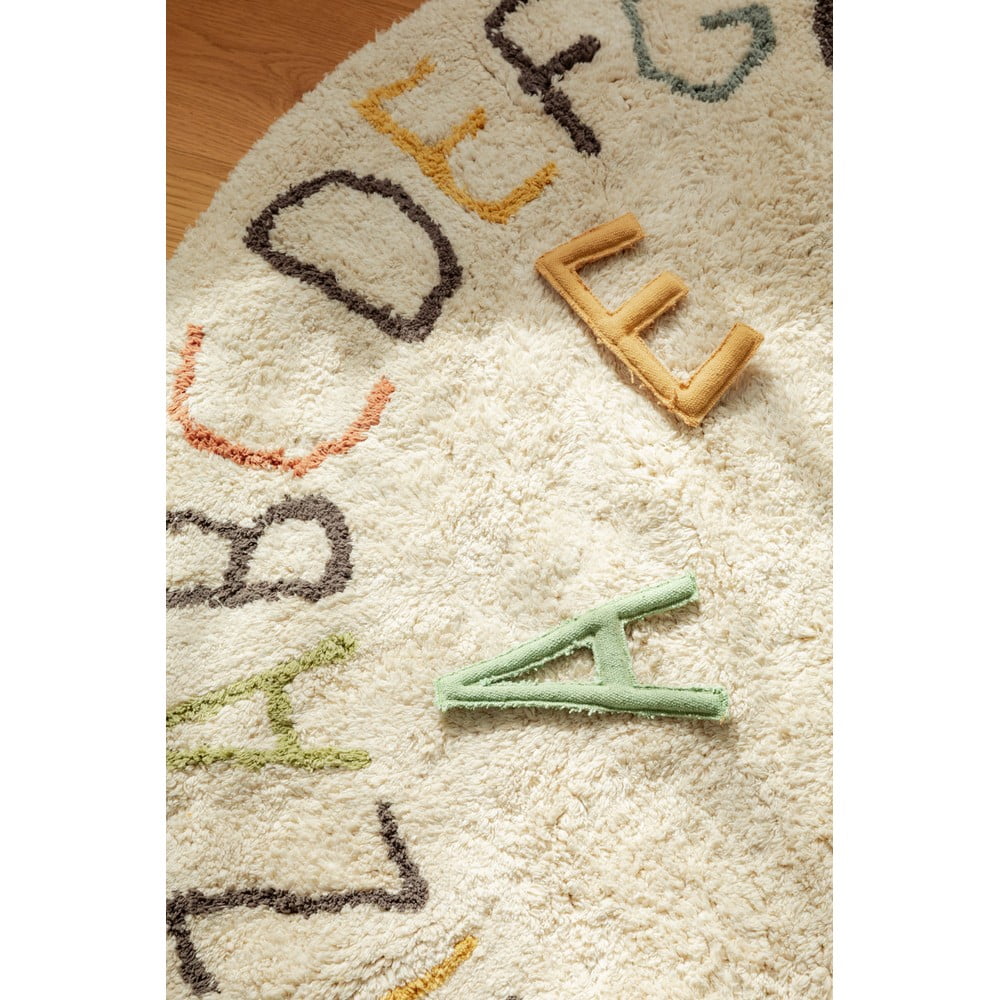 Kremowy bawełniany dziecięcy dywan do zabawy ø120 cm ABC Color and Letters – Lorena Canals (zdjęcie 9)