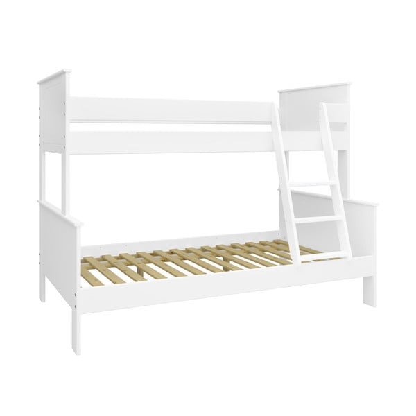 Białe piętrowe łóżko dziecięce 120x200/90x200 cm Alba – Tvilum-image-2