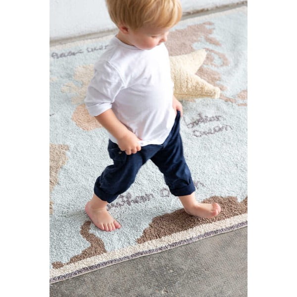 Bawełniany dywan dziecięcy tkany ręcznie odpowiedni do prania 140x200 cm Vintage Map – Lorena Canals-image-4