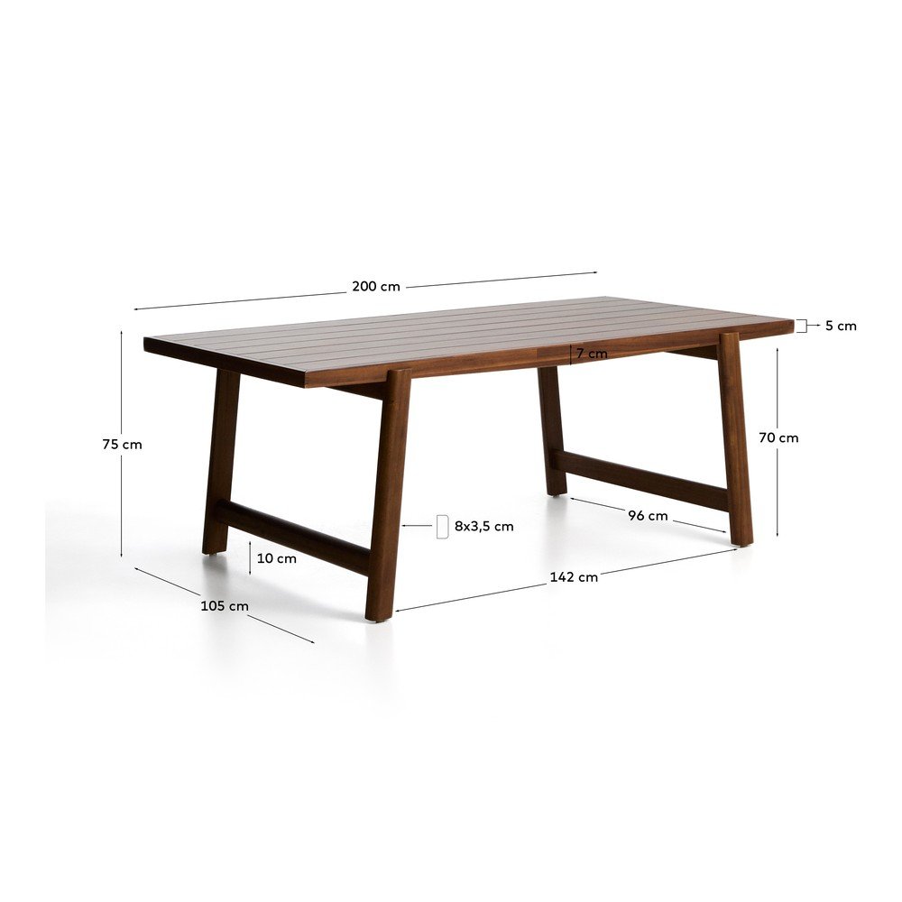 Stół ogrodowy z blatem z drewna akacjowego 100x200 cm Itani – Kave Home (zdjęcie 4)