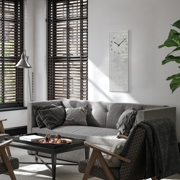 Zegar ścienny Styler Glassclock Concrete, 20x60 cm-image-2