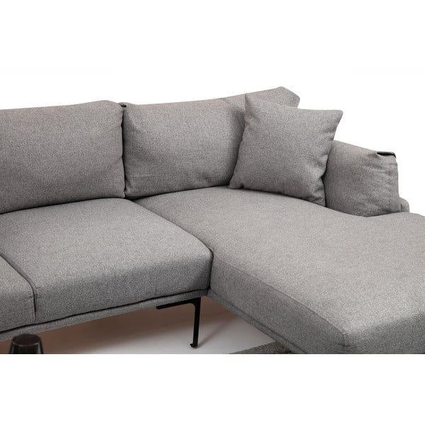 Szara sofa narożna Artie Leo, prawy narożnik-image-1