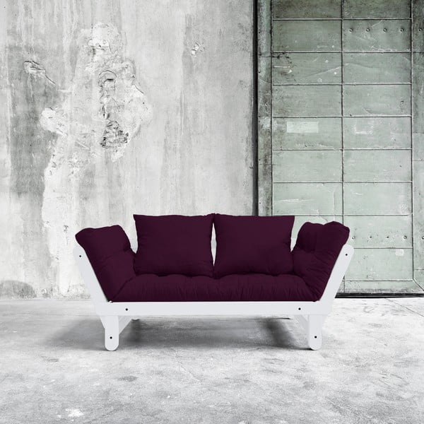 Sofa rozkładana Karup Beat White/Purple Plum