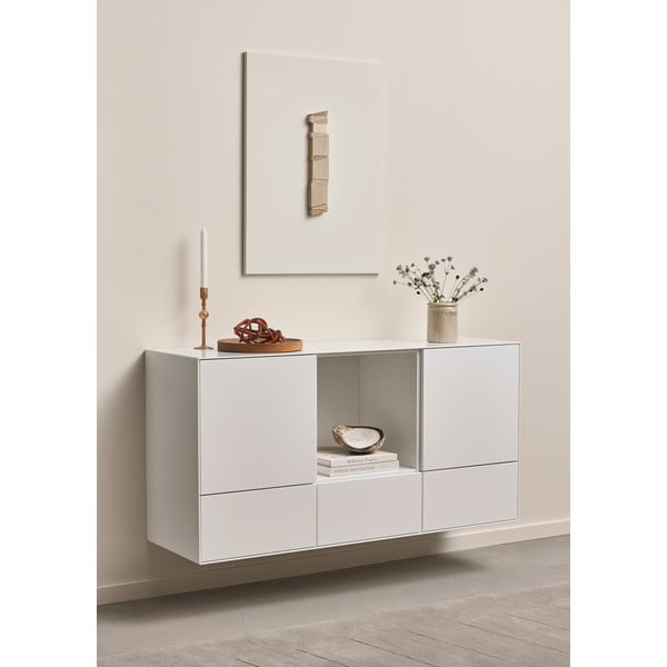 Biała niska komoda wisząca 135x68 cm Edge by Hammel – Hammel Furniture-image-1