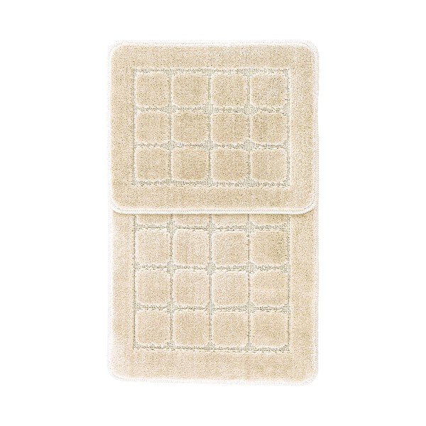 Kremowe dywaniki łazienkowe zestaw 2 szt. 50x80 cm Kareli – Foutastic-image-2