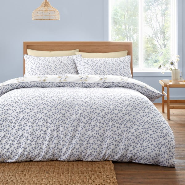 Biała adamaszkowa pościel dwuosobowa 230x220 cm Eloise Floral – Bianca-image-2