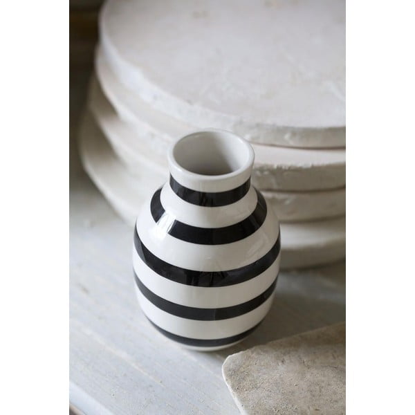 Czarno-biały kamionkowy wazon Kähler Design Omaggio, wys. 12,5 cm-image-3