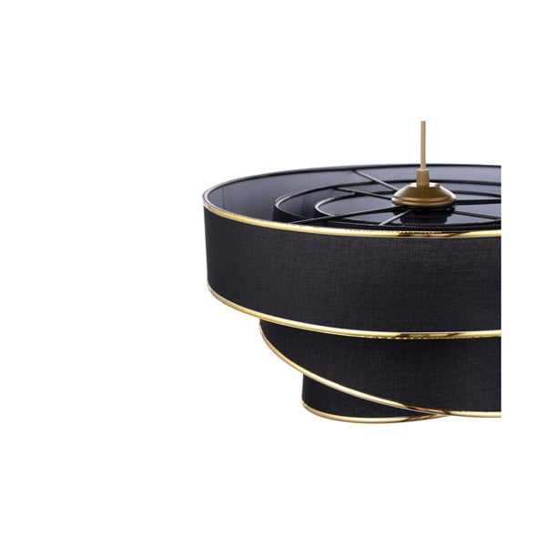 Lampa wisząca w czarno-złotym kolorze z tekstylnym kloszem ø 40 cm Couper – Opviq lights-image-2