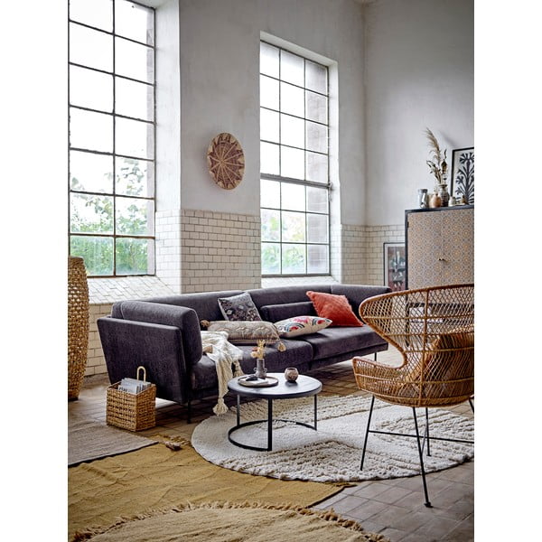 Pomarańczowy wełniany okrągły dywan ø 110 cm Lenea − Bloomingville-image-2