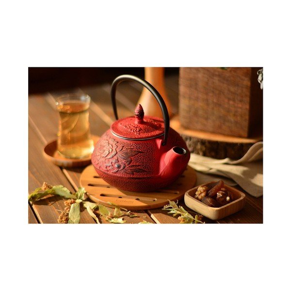 Czerwony czajnik żeliwny Bambum Taşev Linden, 800 ml-image-1
