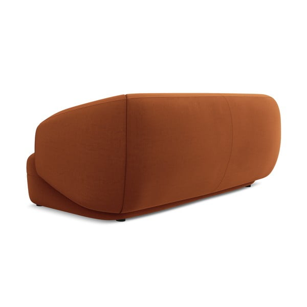 Pomarańczowa aksamitna sofa 212 cm Moana – Makamii-image-3