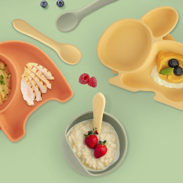 Żółta łyżeczka dla dzieci z silikonu – Orion-image-1
