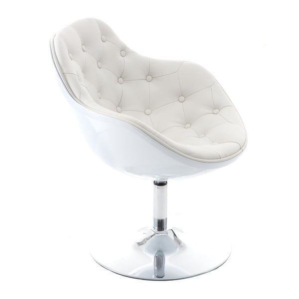 Krzesło obrotowe Pezzo, przeszywane, białe/białe