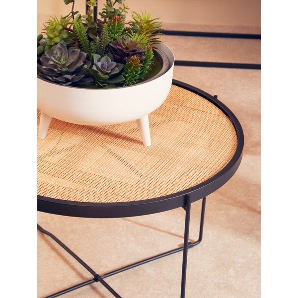 Rattanowy okrągły stolik w naturalnym kolorze ø 60 cm Depok – Premier Housewares-image-1