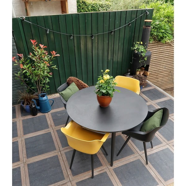 Czarny stół ogrodowy Hartman Sophie, ø 128 cm-image-1