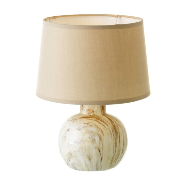 Beżowa ceramiczna lampa stołowa z tekstylnym kloszem (wys. 26,5 cm) – Casa Selección