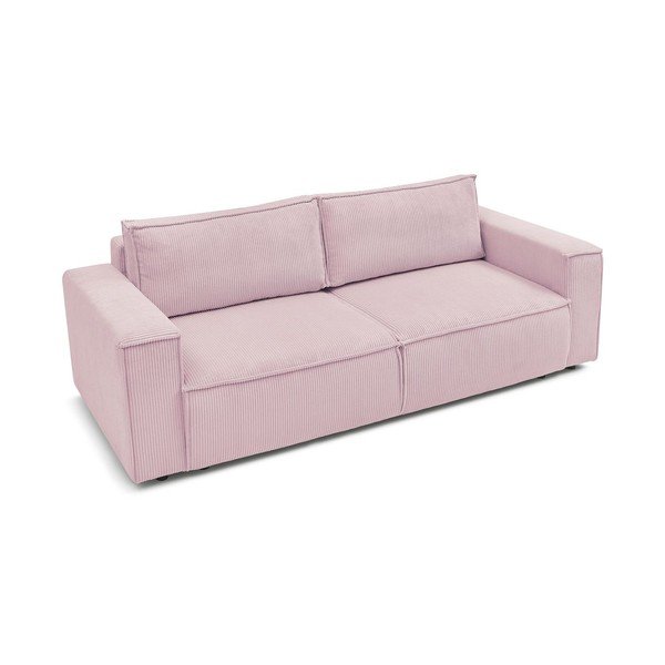 Jasnoróżowa sztruksowa rozkładana sofa 245 cm Nihad – Bobochic Paris-image-4