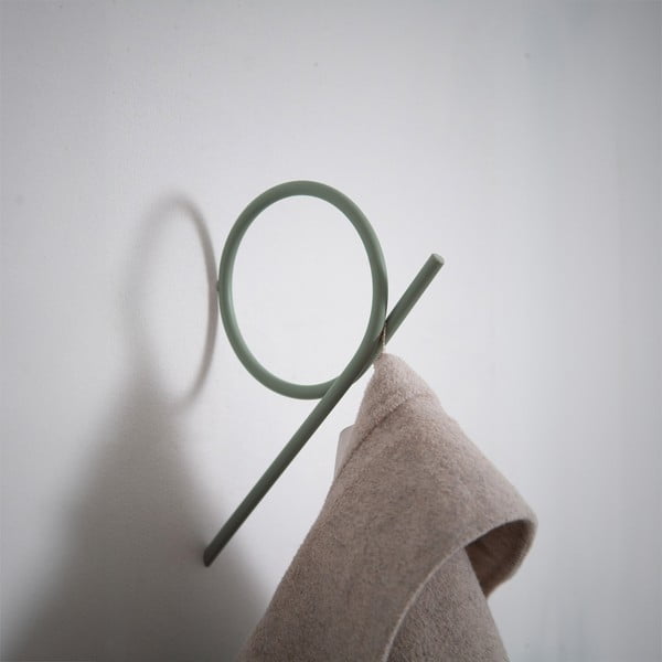 Szarozielony ścienny metalowy haczyk Tuba L – Spinder Design-image-2