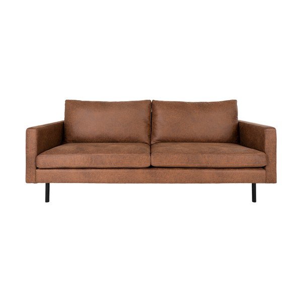 Brązowa sofa z imitacji skóry 196 cm Malaga – House Nordic