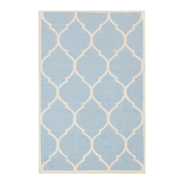 Jasnoniebieski dywan wełniany Bakero Lara, 153x244 cm
