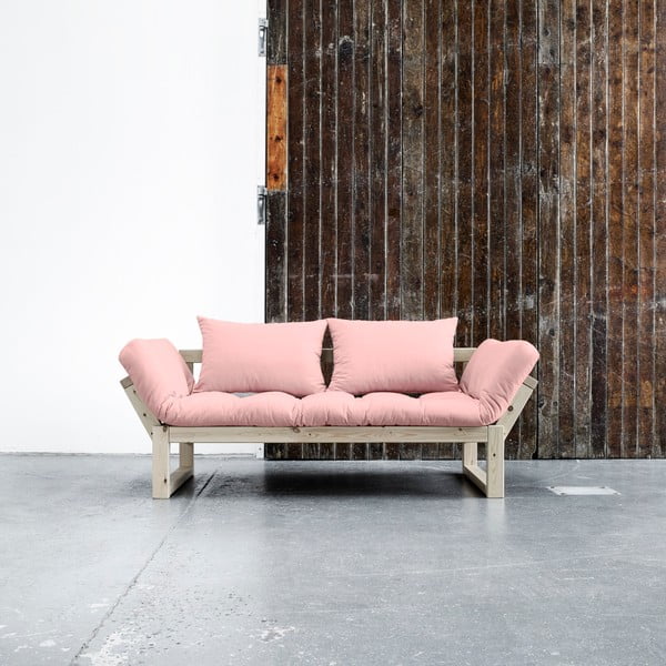 Sofa rozkładana Karup Edge Natural/Pink Peonie