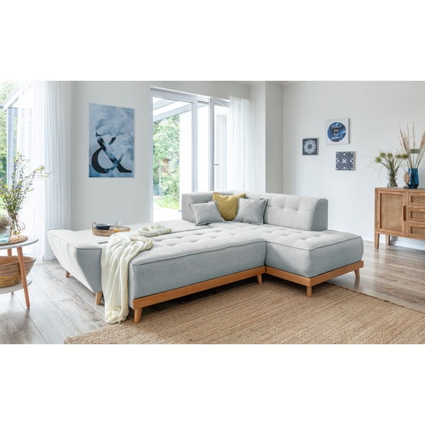 Jasnoszary rozkładany narożnik Miuform Dazzling Daisy L, prawostronny-image-4