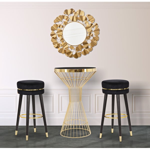 Czarny/w kolorze złota tapicerowany hoker (wysokość siedziska 74 cm) Paris – Mauro Ferretti-image-1