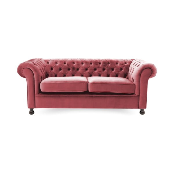 Czerwona sofa Vivonita Chesterfield, 195 cm