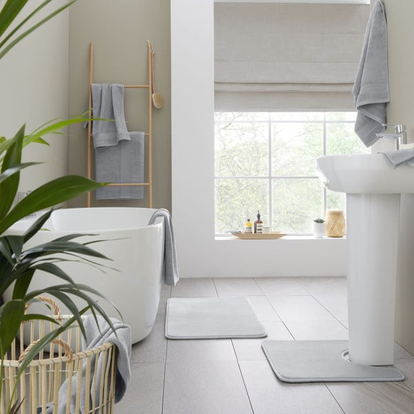 Jasnoszare bawełniane ręczniki frotte zestaw 6 szt. Anti-Bacterial – Catherine Lansfield-image-1