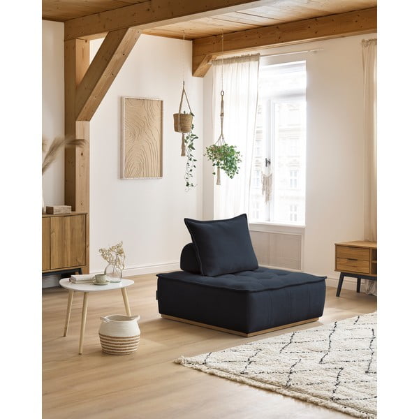 Ciemnoniebieski fotel z tkaniny szenilowej Elisa – Bobochic Paris-image-1