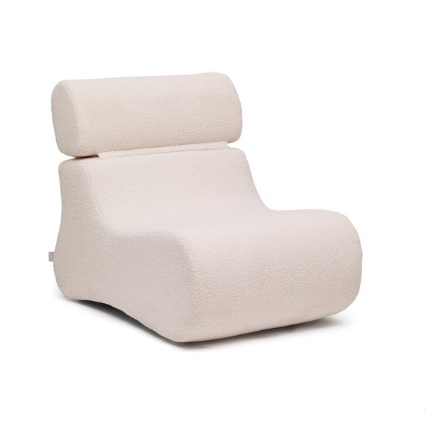 Fotel z materiału bouclé w kolorze kości słoniowej Club – Kave Home