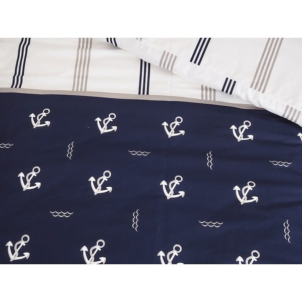 Ciemnoniebieska krepowa pościel jednoosobowa 140x200 cm Exclusive – B.E.S.-image-3