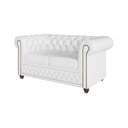 Biała sofa z imitacji skóry 148 cm York – Ropez