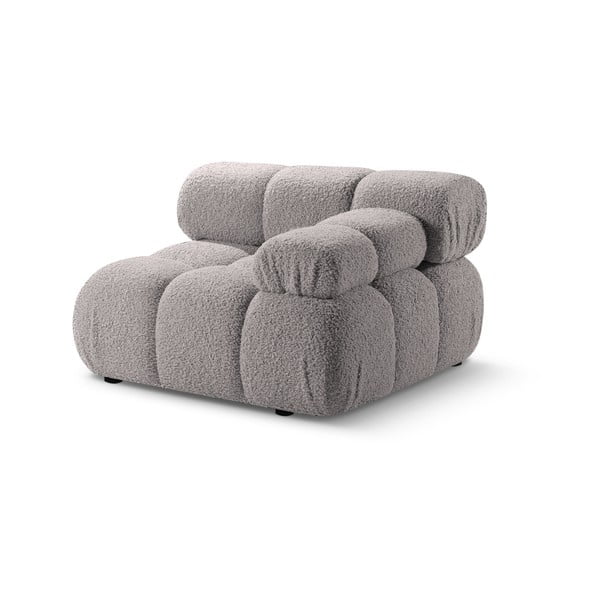 Jasnoszary moduł sofy z materiału bouclé (prawostronny) Bellis – Micadoni Home-image-4