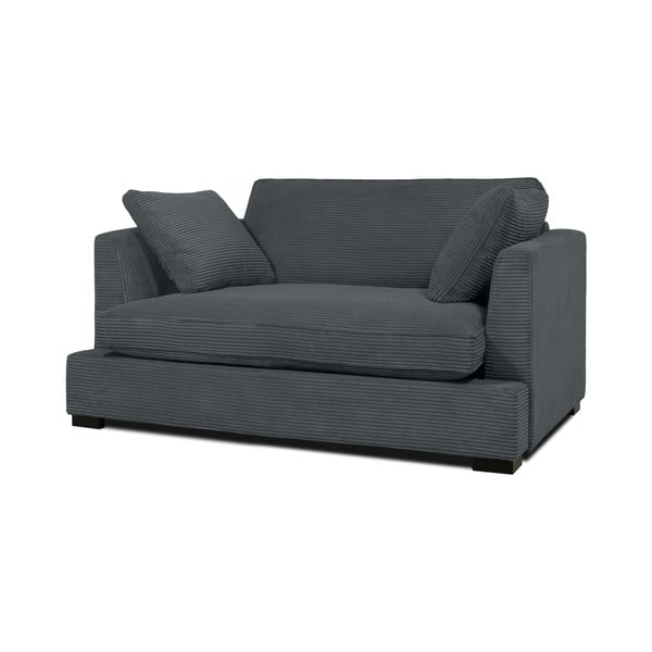 Szara sztruksowa sofa 132 cm Mobby – Scandic-image-1