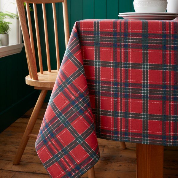 Bawełniany obrus ze świątecznym motywem 178x137 cm Christmas Tartan Check – Catherine Lansfield-image-1
