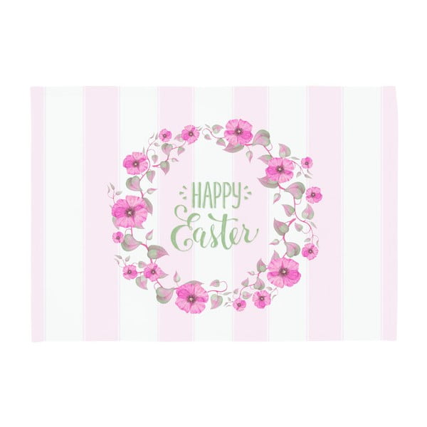 Zestaw 2 różowo-białych mat stołowych Apolena Happy Easter, 33x45 cm