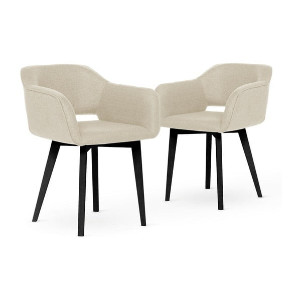 Zestaw 2 kremowych krzeseł z czarnymi nogami My Pop Design Oldenburger