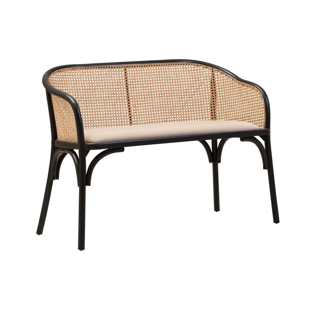 Czarna/w naturalnym kolorze tapicerowana ławka Cebu – Premier Housewares