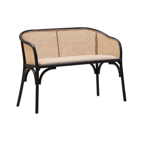 Czarna/w naturalnym kolorze tapicerowana ławka Cebu – Premier Housewares