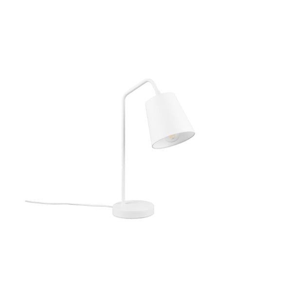 Biała lampa stołowa z tekstylnym kloszem (wys. 45 cm) Buddy – Trio