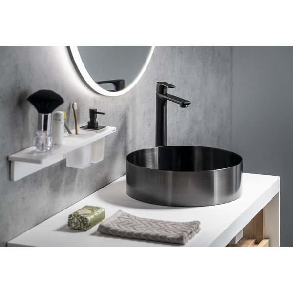 Bateria umywalkowa stojąca w kolorze matowej czerni Pax – Sapho-image-4