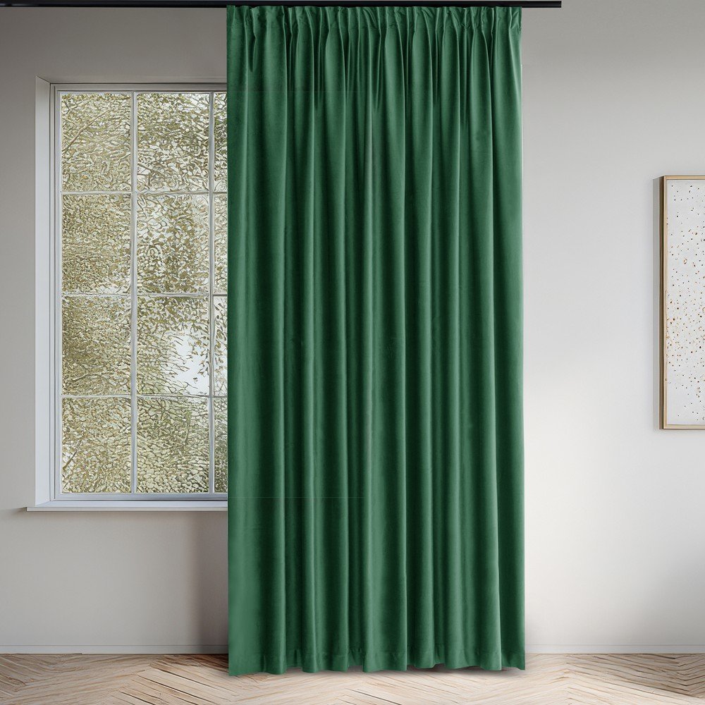 Zielona aksamitna zasłona częściowo zaciemniająca (dimout) 530x270 cm Velto – Filumi (zdjęcie 10)