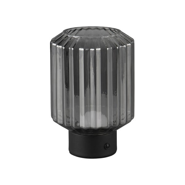 Czarno-szara lampa stołowa LED ze ściemniaczem i szklanym kloszem (wys. 19,5 cm) Lord – Trio
