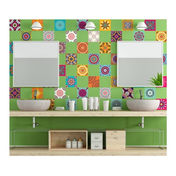 Zestaw 60 naklejek ściennych Ambiance Flow, 15x15 cm-image-3