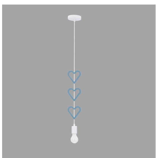 Biało-niebieska lampa dziecięca z metalowym kloszem Single – Candellux Lighting-image-1