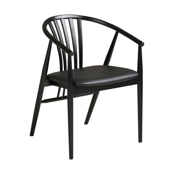 Czarne krzesło z podłokietnikami z litego drewna bukowego Agustin – House Nordic