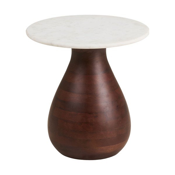 Okrągły stolik z marmurowym blatem ø 40 cm Heide – House Nordic-image-2