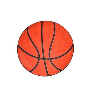 Pomarańczowy antypoślizgowy dywan dziecięcy Conceptum Hypnose Basketball, ø 140 cm